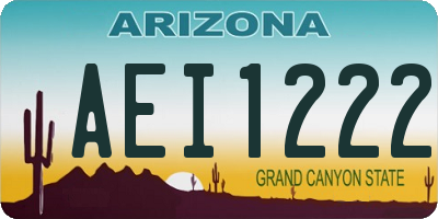 AZ license plate AEI1222