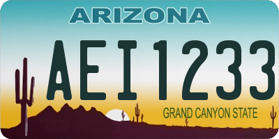 AZ license plate AEI1233