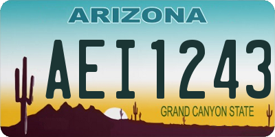 AZ license plate AEI1243