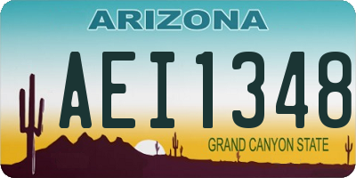 AZ license plate AEI1348