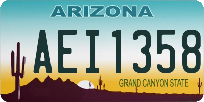 AZ license plate AEI1358