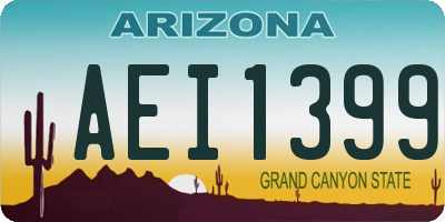 AZ license plate AEI1399