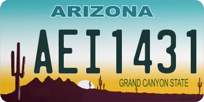 AZ license plate AEI1431
