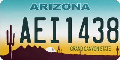 AZ license plate AEI1438