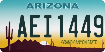 AZ license plate AEI1449
