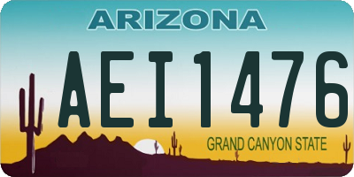 AZ license plate AEI1476