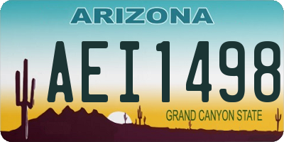 AZ license plate AEI1498