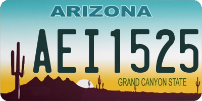 AZ license plate AEI1525