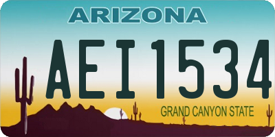 AZ license plate AEI1534