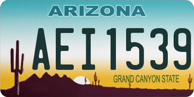 AZ license plate AEI1539