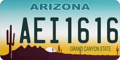 AZ license plate AEI1616