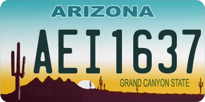 AZ license plate AEI1637
