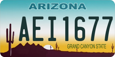 AZ license plate AEI1677