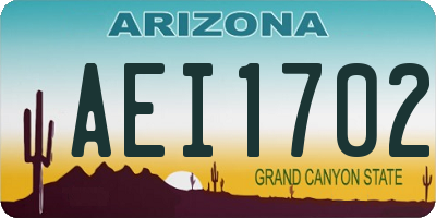 AZ license plate AEI1702