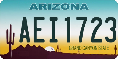 AZ license plate AEI1723
