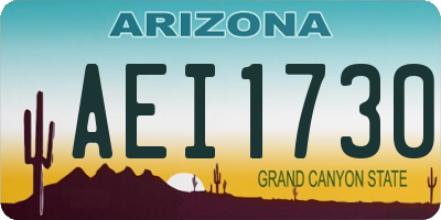 AZ license plate AEI1730