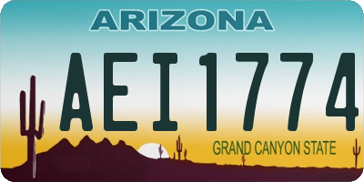 AZ license plate AEI1774