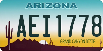 AZ license plate AEI1778