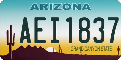 AZ license plate AEI1837