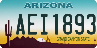 AZ license plate AEI1893