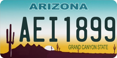 AZ license plate AEI1899