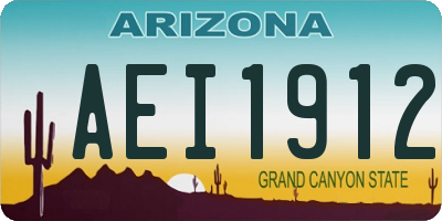 AZ license plate AEI1912