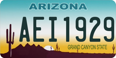 AZ license plate AEI1929