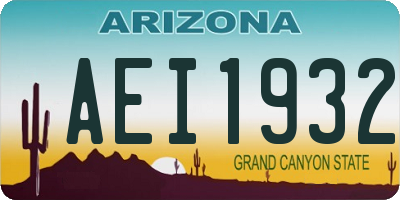 AZ license plate AEI1932