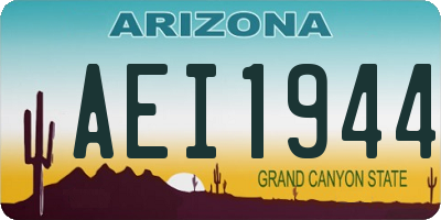 AZ license plate AEI1944