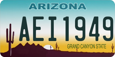 AZ license plate AEI1949