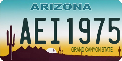 AZ license plate AEI1975