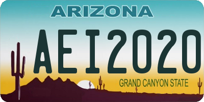 AZ license plate AEI2020