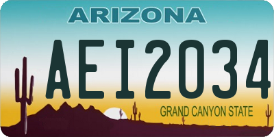 AZ license plate AEI2034