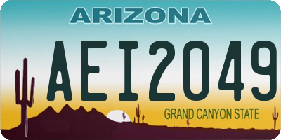 AZ license plate AEI2049