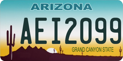 AZ license plate AEI2099