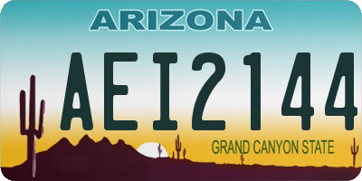 AZ license plate AEI2144