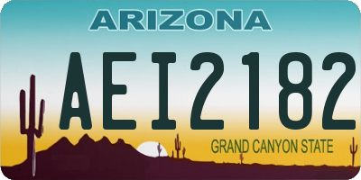 AZ license plate AEI2182
