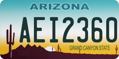 AZ license plate AEI2360