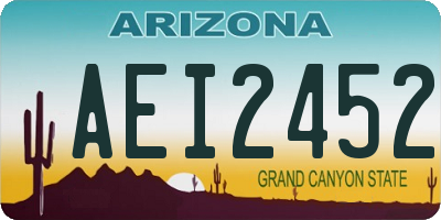 AZ license plate AEI2452