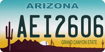 AZ license plate AEI2606