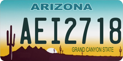 AZ license plate AEI2718