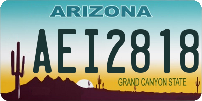 AZ license plate AEI2818