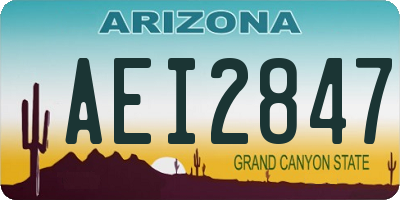 AZ license plate AEI2847