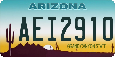 AZ license plate AEI2910