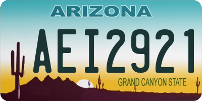 AZ license plate AEI2921
