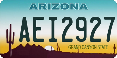 AZ license plate AEI2927