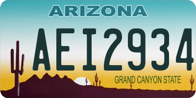 AZ license plate AEI2934