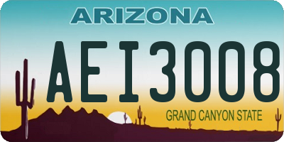 AZ license plate AEI3008