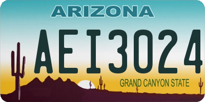 AZ license plate AEI3024