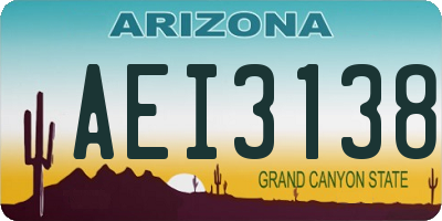 AZ license plate AEI3138